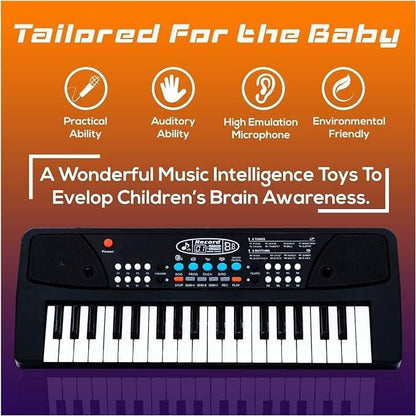 37 Keys Piano Keyboard Toy with Microphone, USB Power Cable & Sound Recording